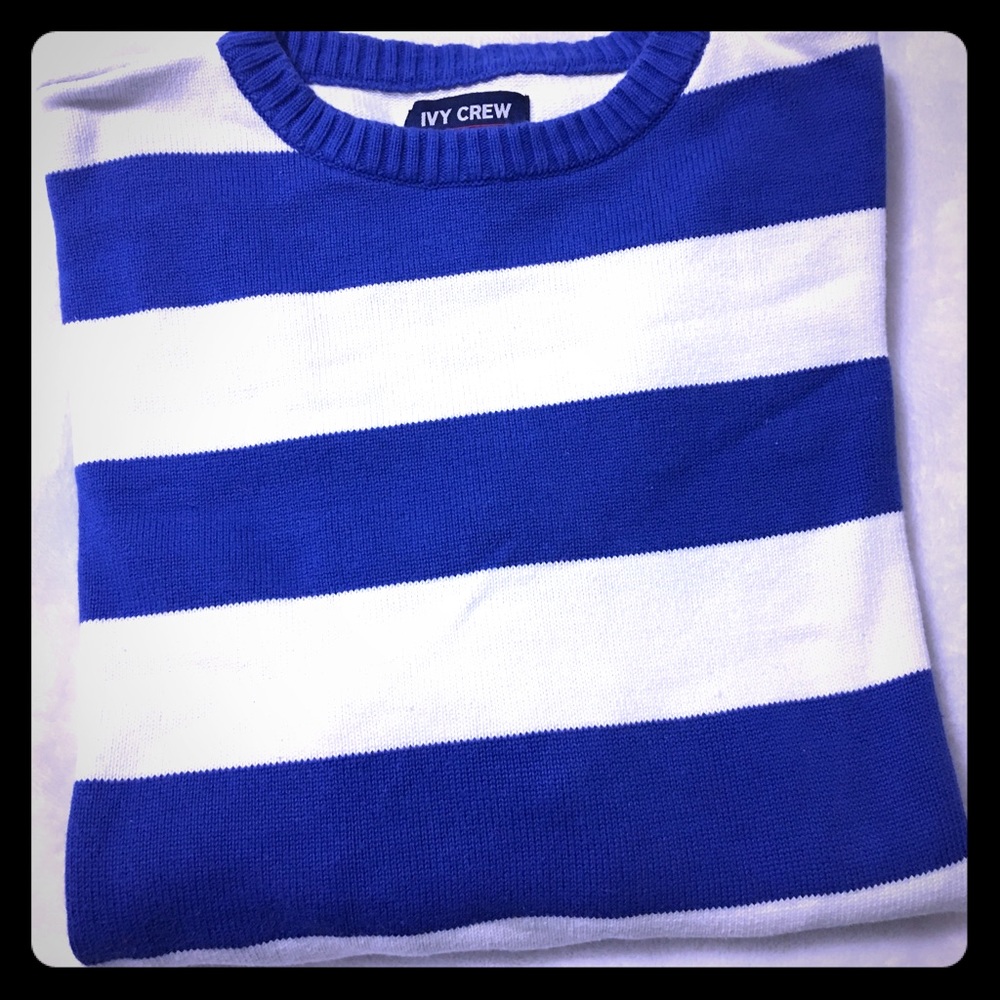 Striped ivy crew sweater